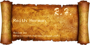 Reith Herman névjegykártya